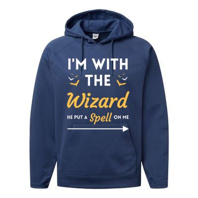 I'm With The Wizard Matching Halloween Couple For Gift Performance Fleece Hoodie