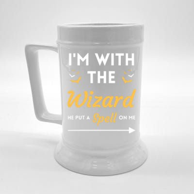 I'm With The Wizard Matching Halloween Couple For Gift Beer Stein