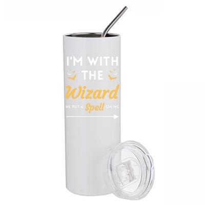 I'm With The Wizard Matching Halloween Couple For Gift Stainless Steel Tumbler