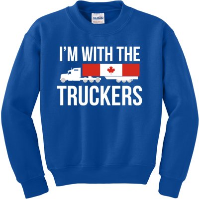 I'm With The Truckers Canadian Truck Driver Semi Big Rig Gift Kids Sweatshirt