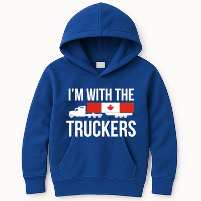 I'm With The Truckers Canadian Truck Driver Semi Big Rig Gift Kids Hoodie