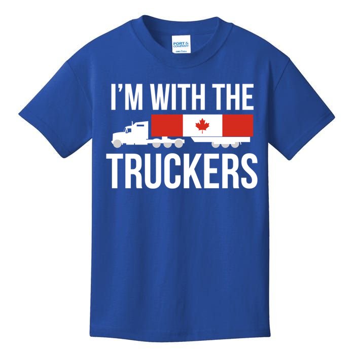 I'm With The Truckers Canadian Truck Driver Semi Big Rig Gift Kids T-Shirt