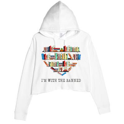 Im With The Banned Books Read Banned Books Lover Crop Fleece Hoodie