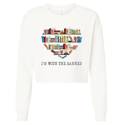 Im With The Banned Books Read Banned Books Lover Cropped Pullover Crew