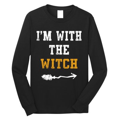 Im With The Witch Funny Halloween Costume Couples Long Sleeve Shirt