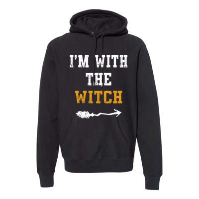 Im With The Witch Funny Halloween Costume Couples Premium Hoodie