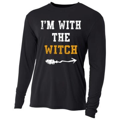 Im With The Witch Funny Halloween Costume Couples Cooling Performance Long Sleeve Crew