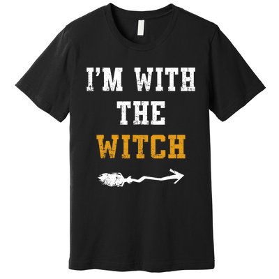 Im With The Witch Funny Halloween Costume Couples Premium T-Shirt