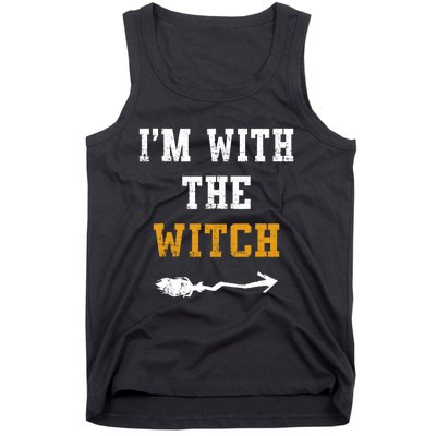 Im With The Witch Funny Halloween Costume Couples Tank Top