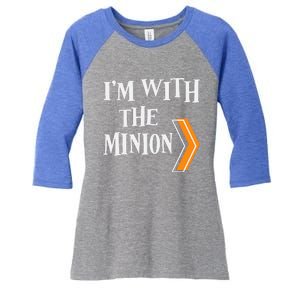 IM With The Minion Funny Couples Halloween Women's Tri-Blend 3/4-Sleeve Raglan Shirt