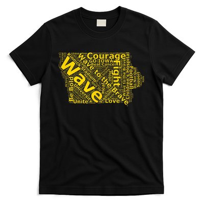 Iowa Wave To The Brave Sick Children Word Cloud T-Shirt
