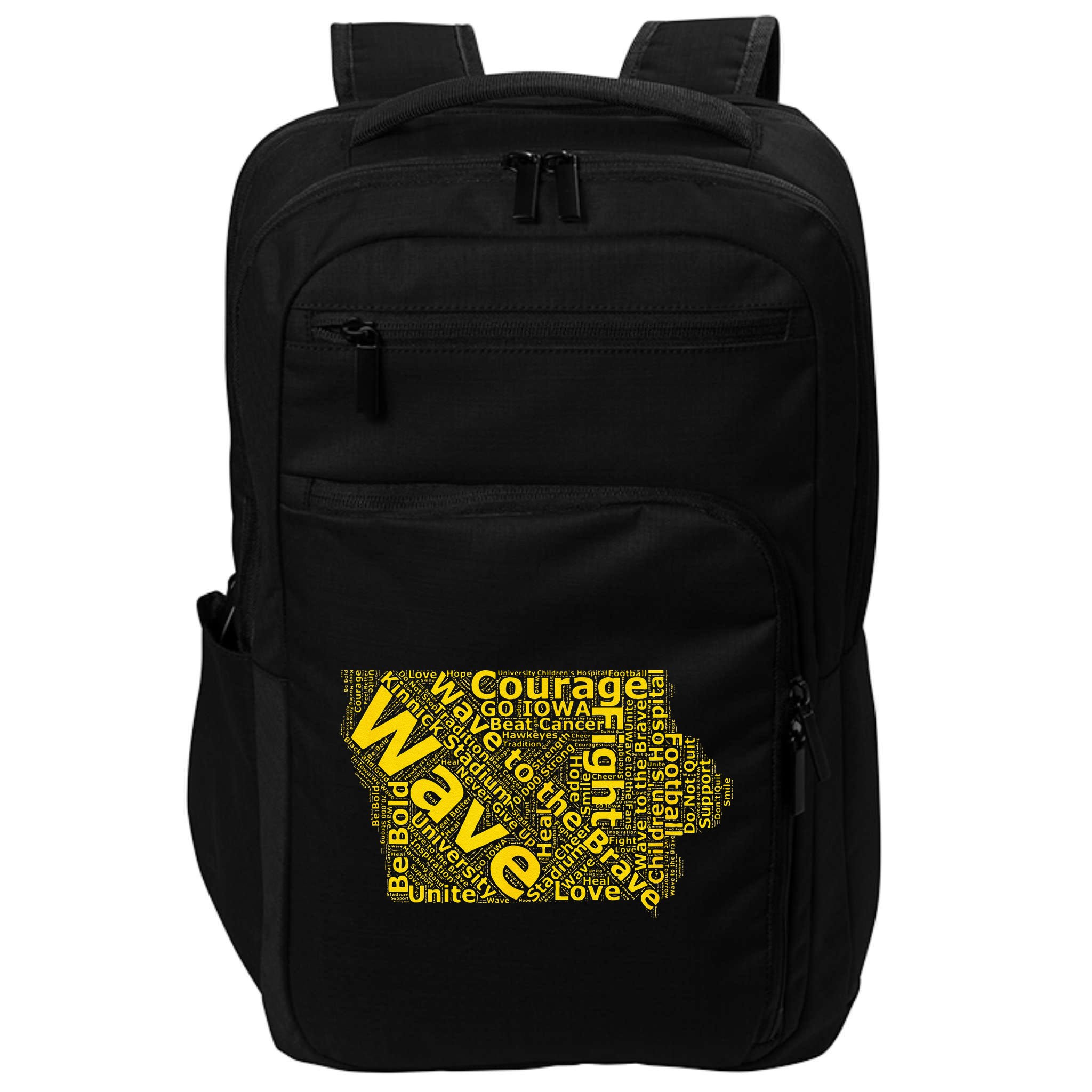 Iowa Wave To The Brave Sick Children Word Cloud Impact Tech Backpack