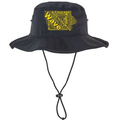 Iowa Wave To The Brave Sick Children Word Cloud Bucket Hat
