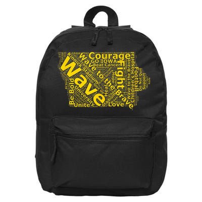 Iowa Wave To The Brave Sick Children Word Cloud 16 in Basic Backpack