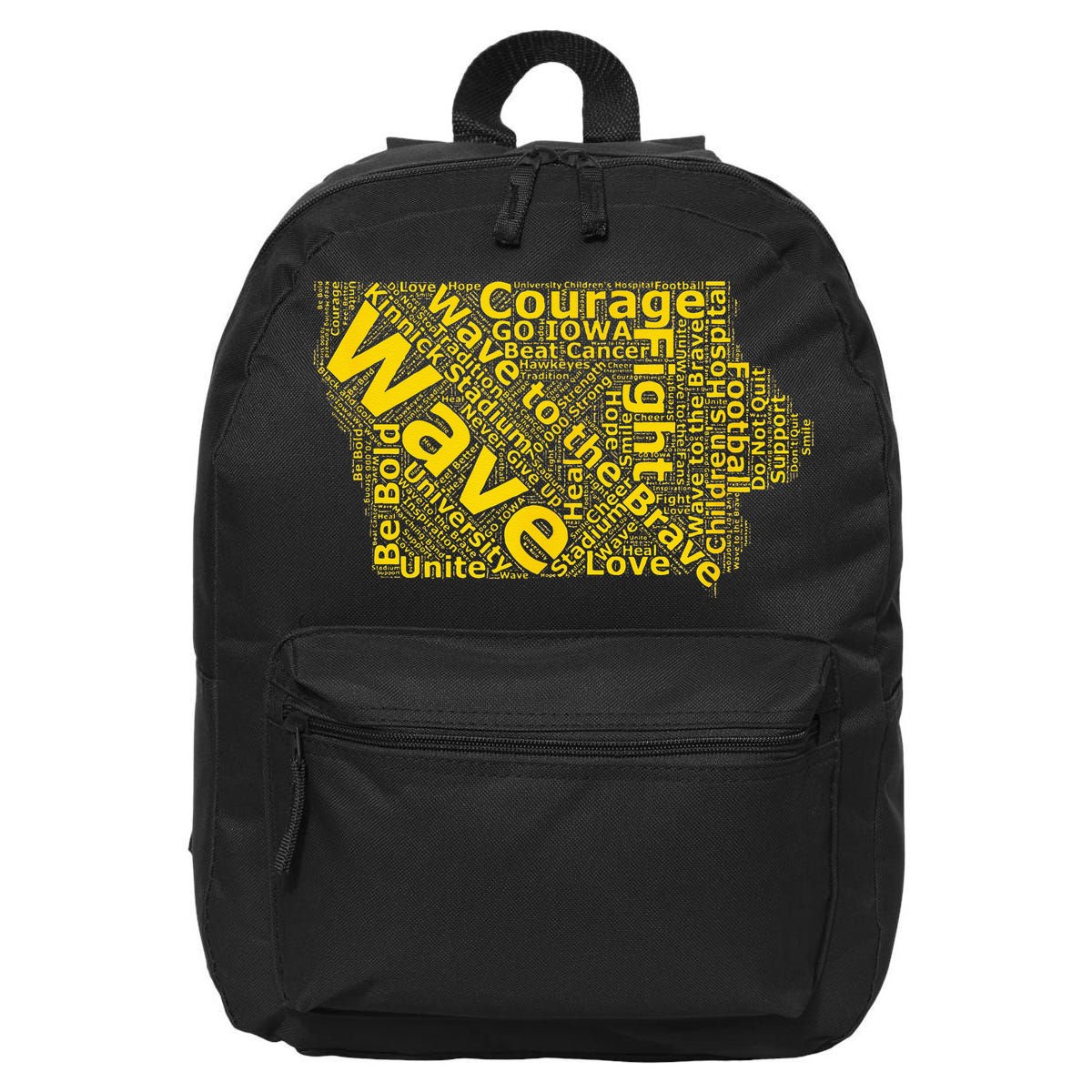 Iowa Wave To The Brave Sick Children Word Cloud 16 in Basic Backpack