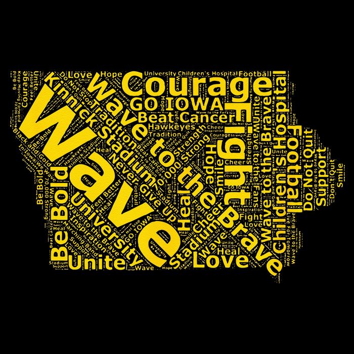 Iowa Wave To The Brave Sick Children Word Cloud 16 in Basic Backpack