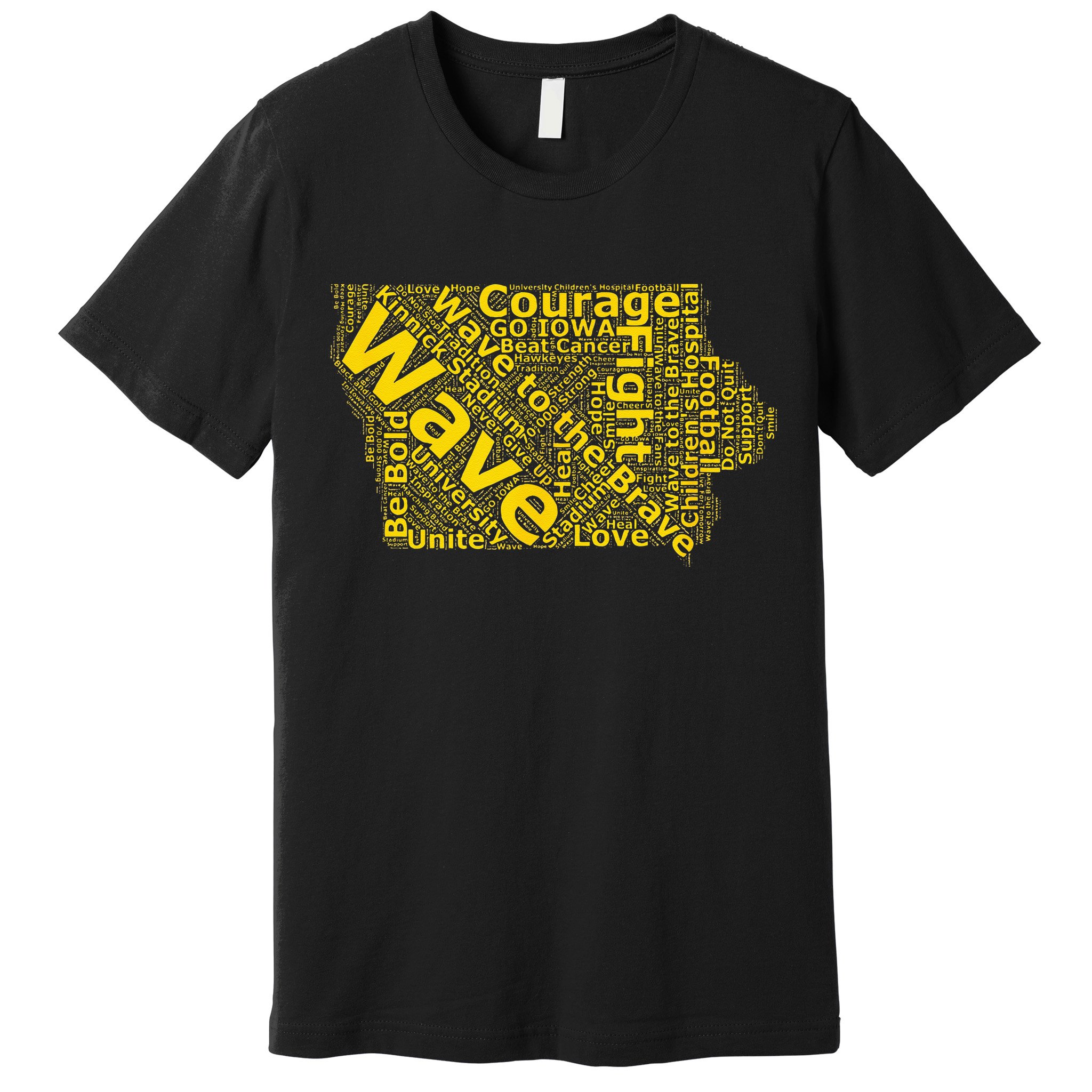 Iowa Wave To The Brave Sick Children Word Cloud Premium T-Shirt