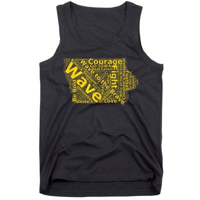 Iowa Wave To The Brave Sick Children Word Cloud Tank Top