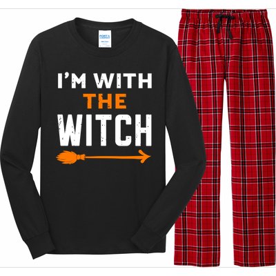 IM With The Witch Couples Halloween Cute Gift Long Sleeve Pajama Set