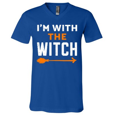 IM With The Witch Couples Halloween Cute Gift V-Neck T-Shirt