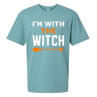 IM With The Witch Couples Halloween Cute Gift Sueded Cloud Jersey T-Shirt