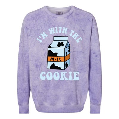 IM With The Cookie And Milk Couples Matching Costumes Colorblast Crewneck Sweatshirt