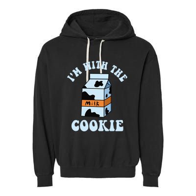 IM With The Cookie And Milk Couples Matching Costumes Garment-Dyed Fleece Hoodie