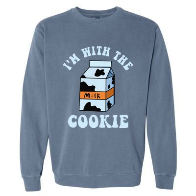 IM With The Cookie And Milk Couples Matching Costumes Garment-Dyed Sweatshirt