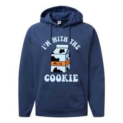 IM With The Cookie And Milk Couples Matching Costumes Performance Fleece Hoodie