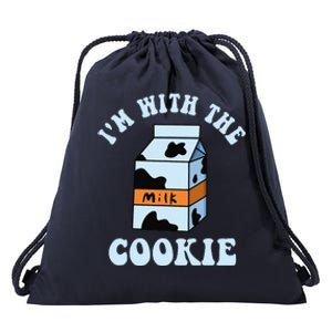 IM With The Cookie And Milk Couples Matching Costumes Drawstring Bag