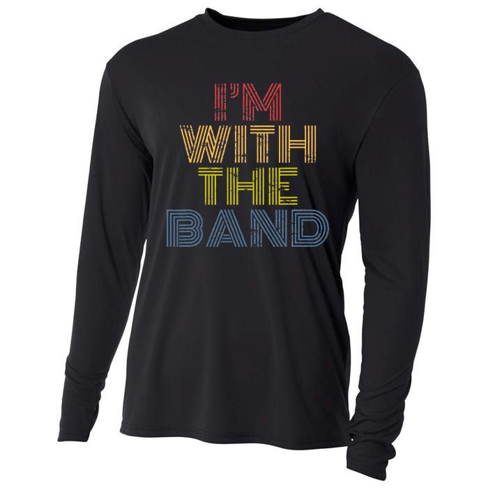 Im With The B.A.N.D Retro 70s Vintage Distressed Cooling Performance Long Sleeve Crew