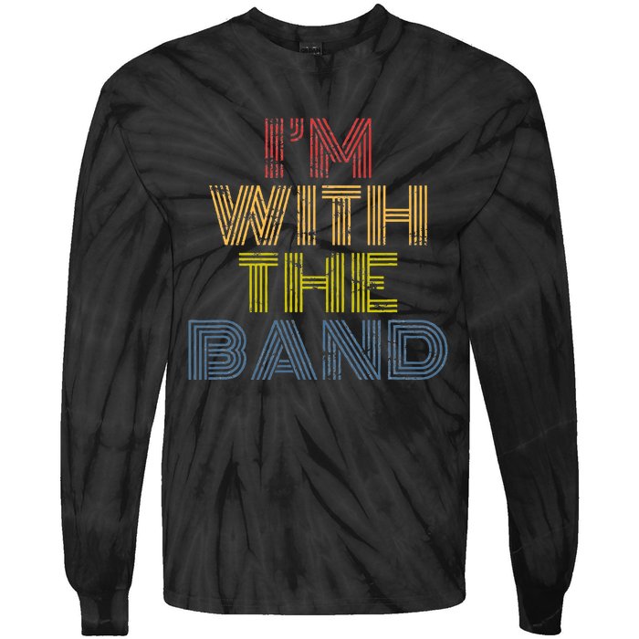 Im With The B.A.N.D Retro 70s Vintage Distressed Tie-Dye Long Sleeve Shirt