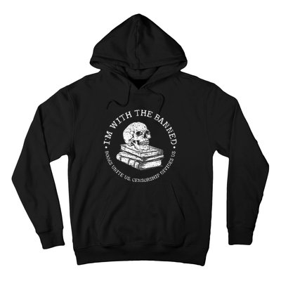 Im With The Banned Books Funny Book Lover Librarian Reading Hoodie