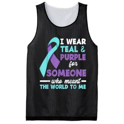 I Wear Teal & Purple For Someone I Love Suicide Prevention Mesh Reversible Basketball Jersey Tank
