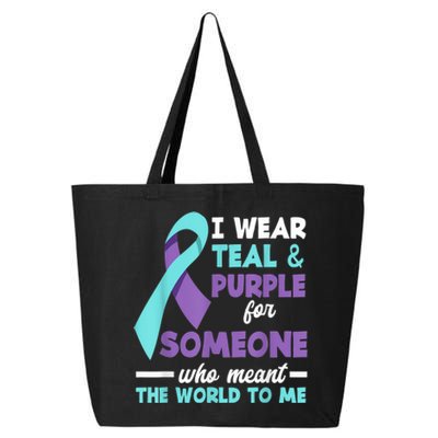 I Wear Teal & Purple For Someone I Love Suicide Prevention 25L Jumbo Tote