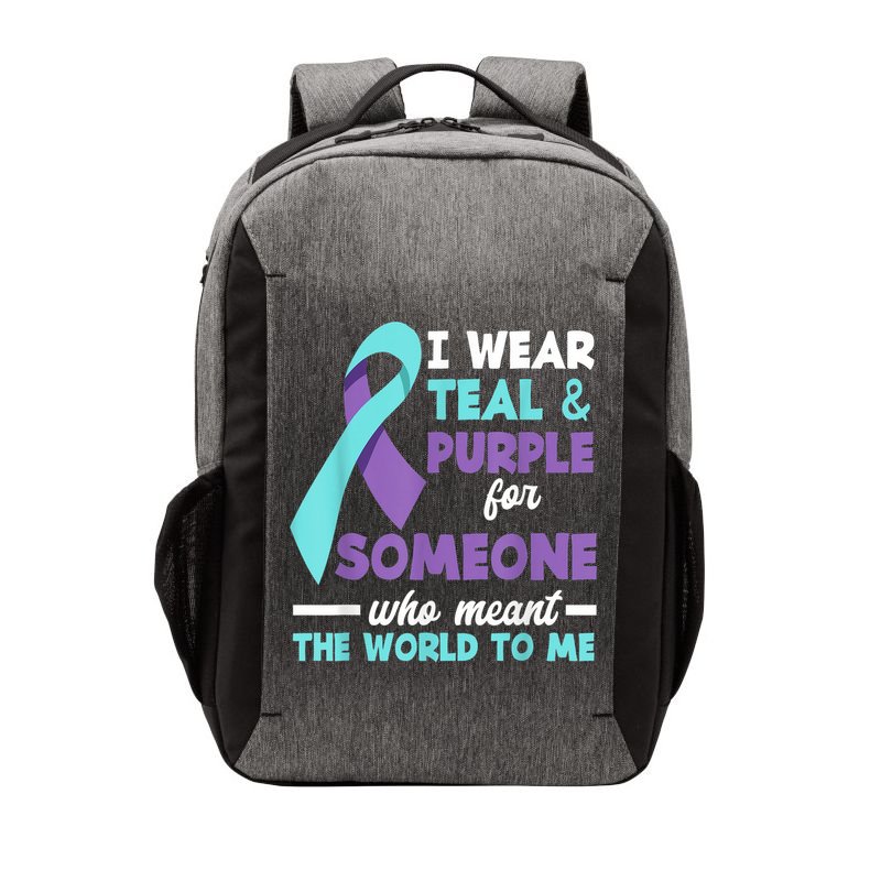 I Wear Teal & Purple For Someone I Love Suicide Prevention Vector Backpack