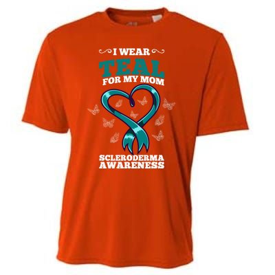 I Wear Teal For My Mom Scleroderma Awareness Meaningful Gift Cooling Performance Crew T-Shirt