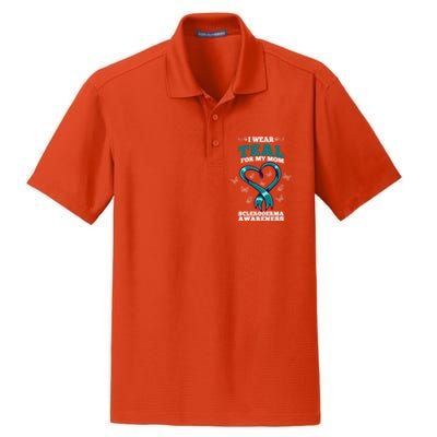 I Wear Teal For My Mom Scleroderma Awareness Meaningful Gift Dry Zone Grid Polo