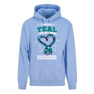 I Wear Teal For My Mom Scleroderma Awareness Meaningful Gift Unisex Surf Hoodie