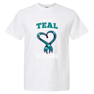 I Wear Teal For My Mom Scleroderma Awareness Meaningful Gift Garment-Dyed Heavyweight T-Shirt