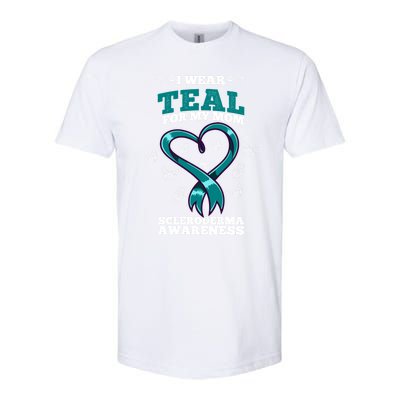 I Wear Teal For My Mom Scleroderma Awareness Meaningful Gift Softstyle® CVC T-Shirt