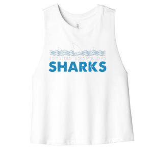 I Was Told There Would Be Sharks Shark Lover Ocean Women's Racerback Cropped Tank