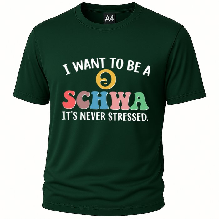 I Want To Be A Schwa Its Never Stressed Cooling Performance Crew T-Shirt