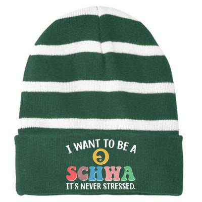 I Want To Be A Schwa Its Never Stressed Striped Beanie with Solid Band