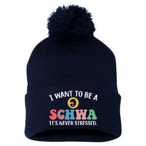 I Want To Be A Schwa Its Never Stressed Pom Pom 12in Knit Beanie