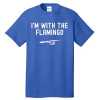 IM With The Flamingo Funny Halloween Spooky Skeleton Hand Gift Tall T-Shirt