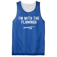 IM With The Flamingo Funny Halloween Spooky Skeleton Hand Gift Mesh Reversible Basketball Jersey Tank