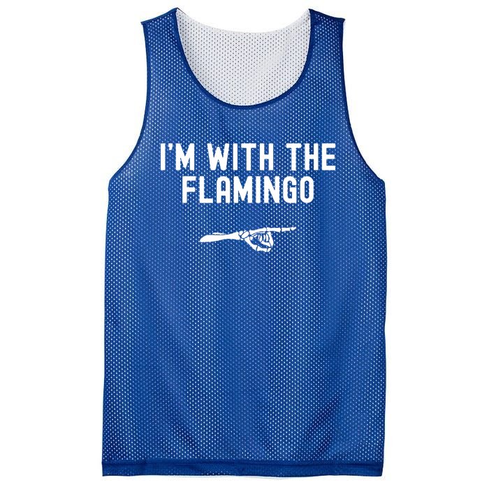 IM With The Flamingo Funny Halloween Spooky Skeleton Hand Gift Mesh Reversible Basketball Jersey Tank