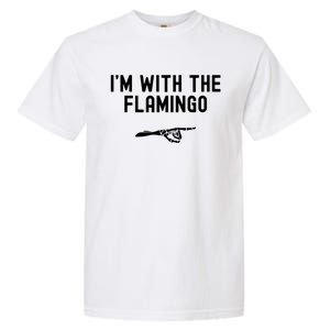 IM With The Flamingo Funny Halloween Spooky Skeleton Hand Gift Garment-Dyed Heavyweight T-Shirt