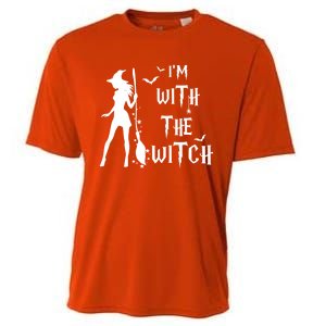 Im With The Witch Halloween Couple Funny Great Gift Cooling Performance Crew T-Shirt